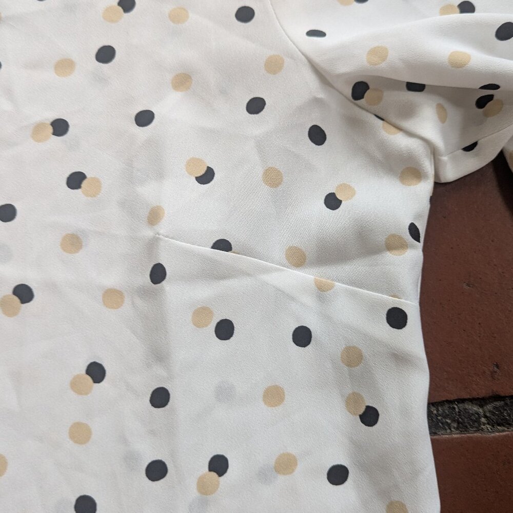 NWT Ann Taylor Classic Shirt Polka Dots Size Large - Picture 10 of 12